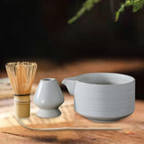 Maxbell 4Pcs Traditional Matcha Set for Family Japanese Matcha Preparation Best Gift White
