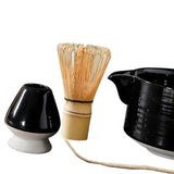Maxbell 4Pcs Traditional Matcha Set for Family Japanese Matcha Preparation Best Gift Black