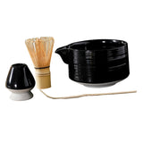 Maxbell 4Pcs Traditional Matcha Set for Family Japanese Matcha Preparation Best Gift Black