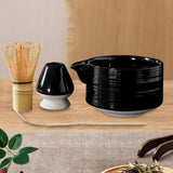 Maxbell 4Pcs Traditional Matcha Set for Family Japanese Matcha Preparation Best Gift Black