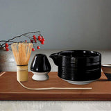 Maxbell 4Pcs Traditional Matcha Set for Family Japanese Matcha Preparation Best Gift Black