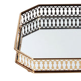 Maxbell Mirror Serving Tray Serving Plate Metal Serving Tray for Candy Coffee Makeup