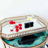 Maxbell Mirror Serving Tray Serving Plate Metal Serving Tray for Candy Coffee Makeup