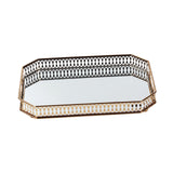 Maxbell Mirror Serving Tray Serving Plate Metal Serving Tray for Candy Coffee Makeup