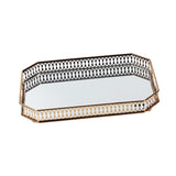 Maxbell Mirror Serving Tray Serving Plate Metal Serving Tray for Candy Coffee Makeup