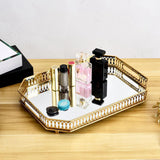 Maxbell Mirror Serving Tray Serving Plate Metal Serving Tray for Candy Coffee Makeup