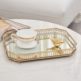 Maxbell Mirror Serving Tray Serving Plate Metal Serving Tray for Candy Coffee Makeup