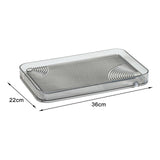 Maxbell Serving Tray Dish Drain Tray Luxury Style Tea Trays for Office Party Bedroom Gray