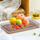 Maxbell Serving Tray Dish Drain Tray Luxury Style Tea Trays for Office Party Bedroom Brown