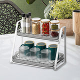 Maxbell Organization Storage Bin Large Coffee Mug Holder for Tea Bar Kitchen Counter M Grey
