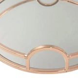 Maxbell Mirror Serving Tray Serving Plate Table for Coffee Food Snack Cake Organizer Rose Aureate