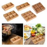 Maxbell Wooden Divided Serving Tray Divided Serving Platter for Home Dessert Banquet 2 Grids