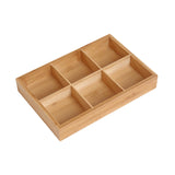 Maxbell Wooden Divided Serving Tray Divided Serving Platter for Home Dessert Banquet 6 Grids