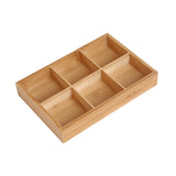 Maxbell Wooden Divided Serving Tray Divided Serving Platter for Home Dessert Banquet 6 Grids