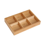 Maxbell Wooden Divided Serving Tray Divided Serving Platter for Home Dessert Banquet 6 Grids