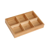 Maxbell Wooden Divided Serving Tray Divided Serving Platter for Home Dessert Banquet 6 Grids