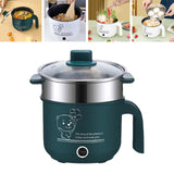 Maxbell Electric Cooking Pot Nonstick Electric Skillet for Pasta  with steamer Green