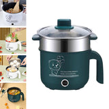 Maxbell Electric Cooking Pot Nonstick Electric Skillet for Pasta  with steamer Green