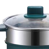 Maxbell Electric Cooking Pot Nonstick Electric Skillet for Pasta  with steamer Green