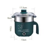 Maxbell Electric Cooking Pot Nonstick Electric Skillet for Pasta  with steamer Green