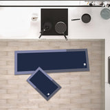 Maxbell 2x Kitchen Mats and Rugs Super Absorbent Standing Mat for Kitchen Sink Doors Blue