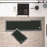 Maxbell 2x Kitchen Mats and Rugs Super Absorbent Standing Mat for Kitchen Sink Doors Dark Gray