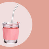 Maxbell 350ml Water Cup Bar Accessories Drinking Glass Cups for Beverage juice pink