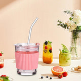 Maxbell 350ml Water Cup Bar Accessories Drinking Glass Cups for Beverage juice pink