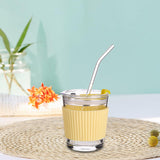 Maxbell 350ml Water Cup Bar Accessories Drinking Glass Cups for Beverage juice yellow