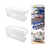 Maxbell 2 Tier Automatic Rolling Drink Storage Rack Can Dispenser for Pantry without Lid