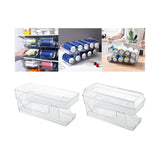 Maxbell 2 Tier Automatic Rolling Drink Storage Rack Can Dispenser for Pantry without Lid