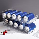 Maxbell 2 Tier Automatic Rolling Drink Storage Rack Can Dispenser for Pantry without Lid