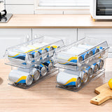 Maxbell 2 Tier Automatic Rolling Drink Storage Rack Can Dispenser for Pantry with Lid