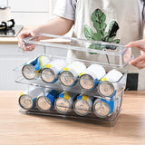 Maxbell 2 Tier Automatic Rolling Drink Storage Rack Can Dispenser for Pantry with Lid