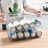 Maxbell 2 Tier Automatic Rolling Drink Storage Rack Can Dispenser for Pantry with Lid