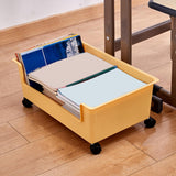 Maxbell File Box with Wheels Oversized Storage Container for Closet Office Kids Room L Yellow