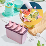 Maxbell Popsicle Maker DIY with Lids Kitchen Tools Ice Cream Maker for Home Homemade Pink