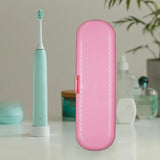 Maxbell Toothbrush Travel Case Protective Cover Compact Portable Holder for Bathroom Pink