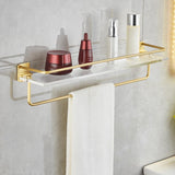 Maxbell Floating Shelf with Towel Rack Luxury Acrylic Shelf for Living Room Bathroom 50cm