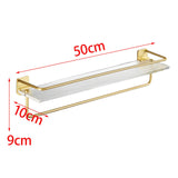 Maxbell Floating Shelf with Towel Rack Luxury Acrylic Shelf for Living Room Bathroom 50cm