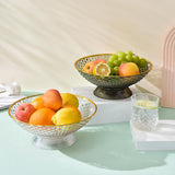 Maxbell Decorative Pedestal Bowl for Dining Room Farmhouse Centerpiece Desktop Decor transparent