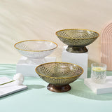 Maxbell Decorative Pedestal Bowl for Dining Room Farmhouse Centerpiece Desktop Decor orange