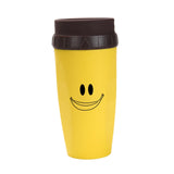 Maxbell Coverless Twist Cup Portable with Stainless Steel Straw Insulated Coffee Cup smile yellow