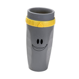 Maxbell Coverless Twist Cup Portable with Stainless Steel Straw Insulated Coffee Cup Gray Smile
