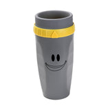 Maxbell Coverless Twist Cup Portable with Stainless Steel Straw Insulated Coffee Cup Gray Smile