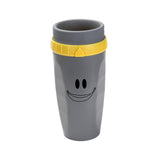 Maxbell Coverless Twist Cup Portable with Stainless Steel Straw Insulated Coffee Cup Gray Smile