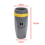 Maxbell Coverless Twist Cup Portable with Stainless Steel Straw Insulated Coffee Cup Gray Smile