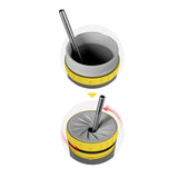 Maxbell Coverless Twist Cup Portable with Stainless Steel Straw Insulated Coffee Cup Gray Smile