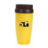 Maxbell Coverless Twist Cup Portable with Stainless Steel Straw Insulated Coffee Cup panda yellow