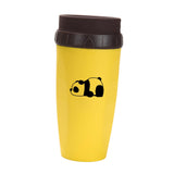 Maxbell Coverless Twist Cup Portable with Stainless Steel Straw Insulated Coffee Cup panda yellow